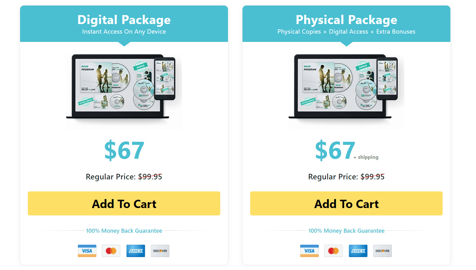 My Back Pain Coach program pricing